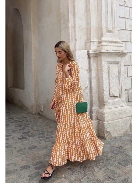Zara Dresses & Skirts - Zara Geo Print Midi Dress